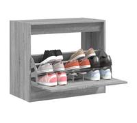Ziaphsol Armoire à Chaussures Sonoma Gris 80x42x69 cm en Bois d'ingénierie avec tiroir Rabattable 3 Niveaux pour Rangement organisé dans entrée, Chambre ou vestiaire