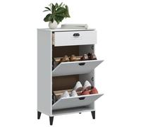 Ziaphsol Armoire à Chaussures VIKEN Blanc Bois d'ingénierie avec 3 tiroirs et poignée Pratique, Rangement Efficace pour 8 Paires, Meuble d'entrée ou Chambre, Design modulable et Stable