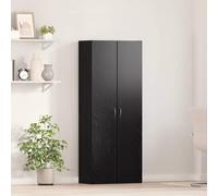 Ziaphsol Armoire de bureau noire aspect chêne 60 x 32 x 152,5 cm avec 3 étagères pour rangement, dossier, documents, archivage, bureau et bureau à domicile