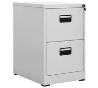 Ziaphsol Armoire de classement gris clair en acier, 46 x 62 x 72,5 cm, 2 tiroirs avec serrure, bac à roulettes pour dossiers, dossiers, documents et papier dans le bureau à domicile