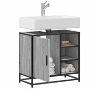 Ziaphsol Armoire de lavabo de Salle de Bain Sonoma Gris 65x33x60 cm avec Rangement Mural en Bois d'ingénierie et métal, Design Moderne, idéale pour Salle de Bain, Douche, WC ou buanderie