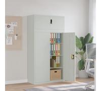 Ziaphsol Armoire de Rangement en Acier Gris Clair 90x40x180 cm avec 3 étagères réglables Serrure sécurisée et système Anti-Renversement idéale pour Bureau, Chambre, Atelier ou Espace Professionnel