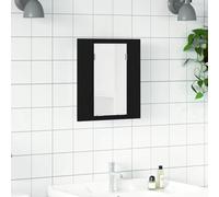 Ziaphsol Armoire de salle de bain LED avec miroir en chêne noir, 40 x 12 x 45 cm, avec lumière LED RVB, port USB, montage mural pour lavabo
