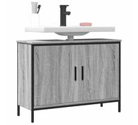 Ziaphsol Armoire lavabo Salle de Bain en Bois d'ingénierie et Acier Enduit de Poudre 80x30x60 cm avec Rangement Suspendu et Porte pour lavabo Vasque, idéal pour Organisation et aménagement Mural
