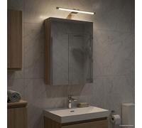 Ziaphsol Armoire Miroir Salle de Bain Chêne Sonoma 30 x 10,5 x 50 cm avec Étagères, Rangement Murale, Pieds, pour Toilette WC Douche, Fonctionnelle et Durable