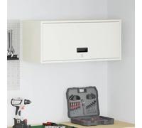 Ziaphsol "Armoire Murale pour Garage Blanc 80 x 33 x 35 cm en Acier Robuste avec Serrure, Rangement sécurisé pour Outils et matériaux dans Atelier, Maison ou Local Professionnel