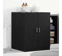 Ziaphsol Armoire pour machine à laver - Noir - Aspect chêne - En bois - 70,5 x 71,5 x 91,5 cm - Avec 2 portes à charnières pour l'intérieur - Rangement et rangement