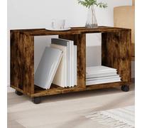 Ziaphsol Armoire roulante en Bois d'ingénierie chêne fumé 72x33x42,5 cm Meuble de Rangement Mobile avec roulettes pivotantes pour Salon Bureau Cuisine Chambre