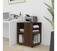 Ziaphsol Armoire roulante en Bois d'ingénierie chêne Marron 60x53x72 cm avec roulettes verrouillables pour Bureau, Chambre ou Salon, Rangement Pratique et mobilité facilitée