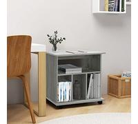 Ziaphsol Armoire roulante Sonoma Gris 60x45x60 cm en Bois d'ingénierie avec roulettes verrouillables pour Bureau Chambre ou Salon
