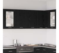 Ziaphsol Armoire Suspendue avec étagère Lyon Chêne Noir 80 x 31 x 60 cm Meuble de Cuisine Rangement Moderne Durable idéal pour Cuisine contemporaine