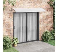Ziaphsol Auvent de Porte Gris et Transparent 240 x 75 cm en Polycarbonate, Store banne extérieur avec Supports ABS et Barres Aluminium, Protection Pluie pour Porte fenêtre terrasse Balcon véranda