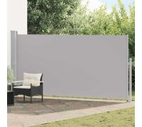 Ziaphsol Auvent latéral rétractable Gris 160 x 500 cm, Toile Polyester Enduit PU, Armature Acier, Protection Soleil et intimité pour Jardin terrasse Balcon extérieur avec Fixation Incluse