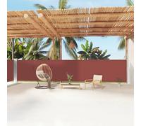 Ziaphsol Auvent latéral rétractable Marron 160 x 1200 cm, écran Double Face en Polyester avec revêtement PU, Fixation Acier Aluminium pour Jardin terrasse Balcon extérieur intimité et Protection