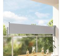 Ziaphsol Auvent latéral rétractable pour Patio et Balcon Gris, Store extérieur 60 x 300 cm en Polyester PU avec Armature Acier, Protection Contre Soleil, Vent léger et intimité