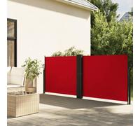 Ziaphsol Auvent latéral rétractable Rouge 140 x 1000 cm, Parasol Voile ombrage extérieur, Toile Polyester PU résistante Eau et UV, Armature Acier, Balcon terrasse Patio Jardin, Fixation Incluse