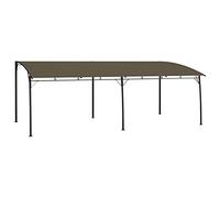 Ziaphsol Auvent Pare-Soleil de Jardin 6x3x2,55 m Taupe pour terrasse Patio extérieur abri autoportant Structure Robuste et Tissu résistant à la Pluie et Soleil