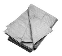 Ziaphsol Bâche en polyéthylène haute densité 180 g/m² - 8 x 10 m - Gris - Avec œillets - Bâche de protection imperméable pour meubles de jardin, terrasse, garage, bâtiment et tente