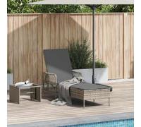 Ziaphsol Bain Soleil polyrotin Gris Clair et Gris foncé, transat extérieur 200 x 55 x 92 cm, Dossier Multipositions, Coussin, Jardin terrasse Balcon Piscine Patio Confort détente