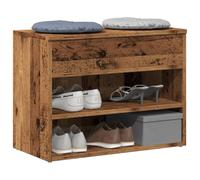 Ziaphsol Banc à Chaussures en Bois d'ingénierie Vieux Bois 60x30x45 cm avec étagères de Rangement modulables pour entrée, Couloir ou vestiaire, capacité de Plusieurs Paires, Design Pratique et Stable