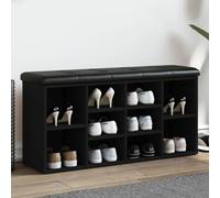 Ziaphsol Banc à chaussures noir en bois 102 x 32 x 50 cm avec coussin d'assise rembourré, banc de couloir et banc de rangement pour chaussures dans l'entrée, charge maximale de 110 kg