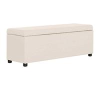 Ziaphsol Banc avec compartiment de rangement - 116 cm - Rembourrage en polyester crème - Rembourré avec couvercle - Banc de rangement pour couloir, garde-robe, rangement à chaussures et rangement dans
