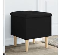 Ziaphsol Banc avec espace de rangement, noir, 42 x 42 x 46 cm, en bois, rembourré avec coussin, banc pour couloir, garde-robe, chambre et salon, charge maximale de 110 kg