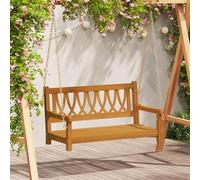 Ziaphsol Banc de balançoire de jardin naturel en bois massif d'acacia huilé résistant aux intempéries avec dossier et accoudoirs pour terrasse, balcon, véranda et moments de jardin détendus