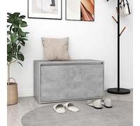 Ziaphsol Banc de couloir avec espace de rangement, banc coffre pour couloir et vestiaire, bois gris béton, 80 x 40 x 45 cm, tiroir, gain de place pour entrée et entrée