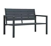Ziaphsol Banc de Jardin en PEHD Gris de 120 cm avec Aspect Bois Massif, mobilier extérieur Robuste pour terrasse, Patio, Balcon, Parc ou Cour, idéal pour détente, Lecture et Accueil