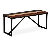 Ziaphsol Banc en bois massif avec pieds en acier - 110 x 35 x 45 cm - Style industriel - Pour couloir, salon, entrée, peu encombrant et décoratif