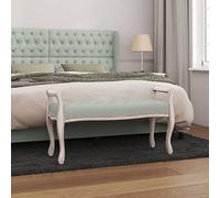 Ziaphsol Banc en velours gris clair avec pieds en bois, 110 x 45 x 60 cm, banc rembourré pour couloir, entrée, banc style coffre avec coussin en mousse