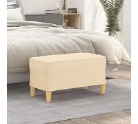 Ziaphsol Banc rembourré crème 70 x 35 x 41 cm Banc en tissu avec mousse comme banc de garde-robe, repose-pieds ou banc de lit pour couloir, couloir et salon