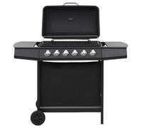 Ziaphsol Barbecue au gaz avec 6 Zones de Cuisson en Acier Noir Grand modèle pour Jardin terrasse Camping Barbecue Grill extérieur Cuisson Viande Poisson légumes brochettes