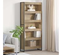 Ziaphsol Bibliothèque 80 x 30 x 189,5 cm en Bois d'ingénierie Finition chêne Artisan Meuble de Rangement pour Salon Bureau Chambre avec Pieds en Acier Design Moderne