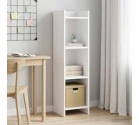 Ziaphsol Bibliothèque Blanche 30 x 30 x 111 cm en Bois d'ingénierie avec 3 étagères, Meuble de Rangement Moderne pour Salon, Bureau ou Chambre, Robuste, Facile à Assembler avec Tournevis