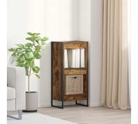 Ziaphsol Bibliothèque en Bois d'ingénierie 40 x 30 x 86,5 cm avec 3 Compartiments, Meuble de Rangement Moderne pour Salon, Bureau ou Chambre, Finition chêne fumé, Structure Solide et Design élégant