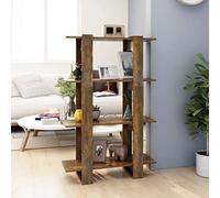 Ziaphsol Bibliothèque en Bois d'ingénierie chêne fumé 80x30x123,5 cm, Meuble de Rangement Pratique pour Salon, Bureau ou Chambre, Servant Aussi de cloison de séparation, Robuste et Facile à Nettoyer