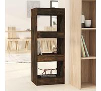 Ziaphsol Bibliothèque en Bois d'ingénierie chêne fumé Meuble de Rangement Multifonctionnel pour Salon Bureau Chambre ou Couloir avec cloison séparatrice et étagère Robuste
