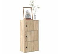 Ziaphsol Bibliothèque en Bois d'ingénierie chêne Sonoma 40x24x77 cm Meuble de Rangement avec Portes pour Salon Bureau Chambre Enfant Mur d'angle