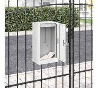 Ziaphsol Boîte aux Lettres en Acier Blanc avec Rangement sécurisé 30 x 20 x 55 cm pour extérieur Jardin Maison Support Colis Serrure cle