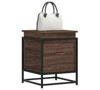Ziaphsol Boîte de rangement avec couvercle, aspect chêne, 40 x 40 x 51,5 cm, structure en métal, 30 kg, étagère 40 kg, espace de rangement total pour cuisine, salle de bain, bureau