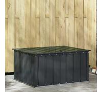 Ziaphsol Boîte de rangement de jardin noire 101 x 82 x 50 cm en acier avec couvercle verrouillable pour vélo, barbecue et rangement d'outils