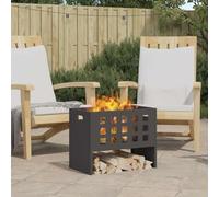 Ziaphsol Brasero noir 50 x 30 x 40 cm en acier portable pour balcon, terrasse, cheminée, poêle chauffant, avec ventilation ouverte pour flamme et romantisme