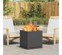 Ziaphsol Brasero sans fumée - Noir - 48 x 48 x 50 cm - Acier - Double paroi - Alimentation d'air - Combustion secondaire - Pour jardin, terrasse, balcon, cheminée sur pied pour bois, entrepôt, soirée