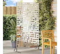 Ziaphsol Brise-vue - 100 x 50 x 180 cm - En acier inoxydable argenté - Clôture de jardin - Pare-vent - Pour terrasse, balcon, clôture de balcon - Grille métallique avec design robuste et montage