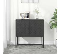 Ziaphsol Buffet Anthracite en Acier 75x35x75 cm avec Portes et étagère pour Salon Salle à Manger Bureau décoration Robuste
