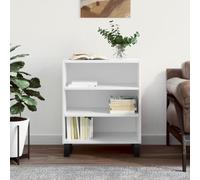 Ziaphsol Buffet Blanc Brillant 57x35x70 cm en Bois d'ingénierie avec Grand Espace de Rangement et Pieds en Fer pour Salon Salle à Manger Cuisine ou entrée