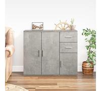 Ziaphsol Buffet Gris béton en Bois d ingénierie 91 x 29,5 x 75 cm, bahut Rangement avec Porte et étagere, Console Meuble pour Salon, Salle à Manger, Cuisine, entrée, Bureau