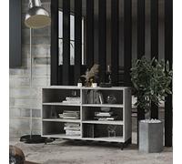 Ziaphsol Buffet Gris béton en Bois d'ingénierie, Enfilade Industrielle 103,5 x 35 x 70 cm avec 6 étagères, Pied métal, Rangement Salon Salle à Manger Cuisine entrée Bureau, Plateau déco Durable